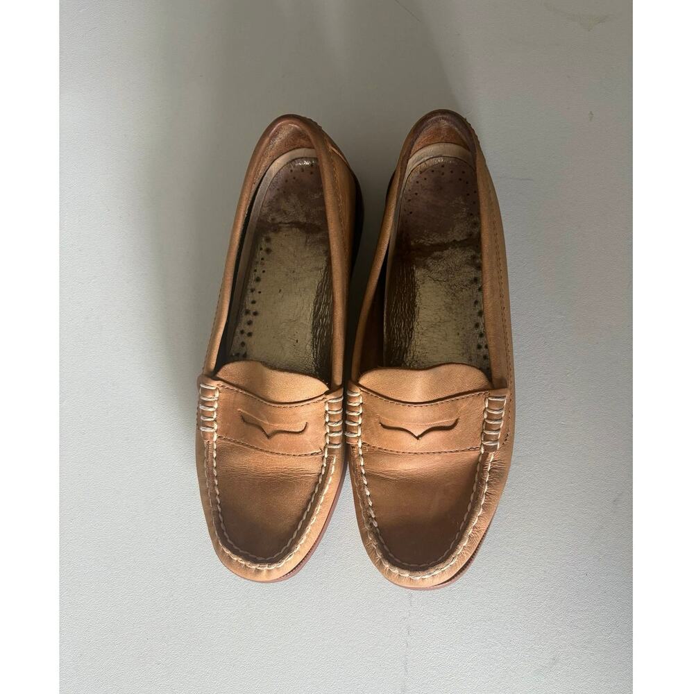 Sperry Top-Sider Camel Tan Leather Loafer Preppy Coastal old money minimalist